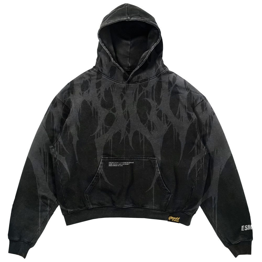 Black acid wash hoodie online