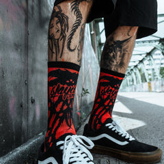 Necroblade - Comfort Socks (Red) Lifestyle Image