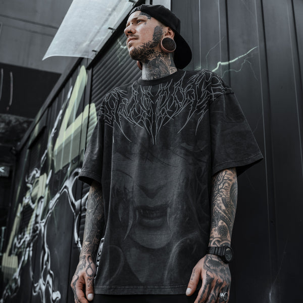 Bad Temper - Heavy Oversized T-Shirt (All Over Print) 250GSM Lifestyle Image