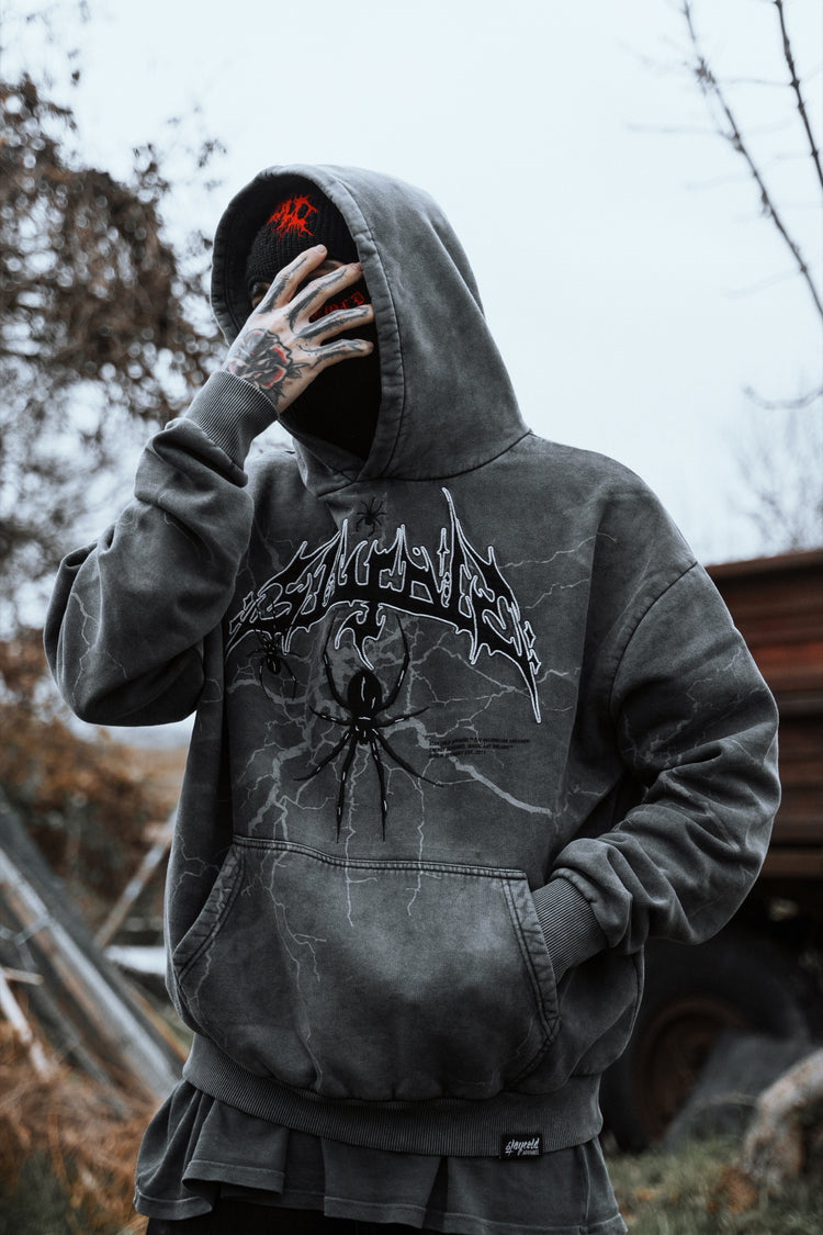 Blackout - Heavy Oversized Hoodie (Acid Washed) 400GSM Image 4