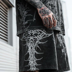 Emperor Of Radiance 3.0 - Dark Edition - Prime Shorts Acid Washed 330GSM Lifestyle Image