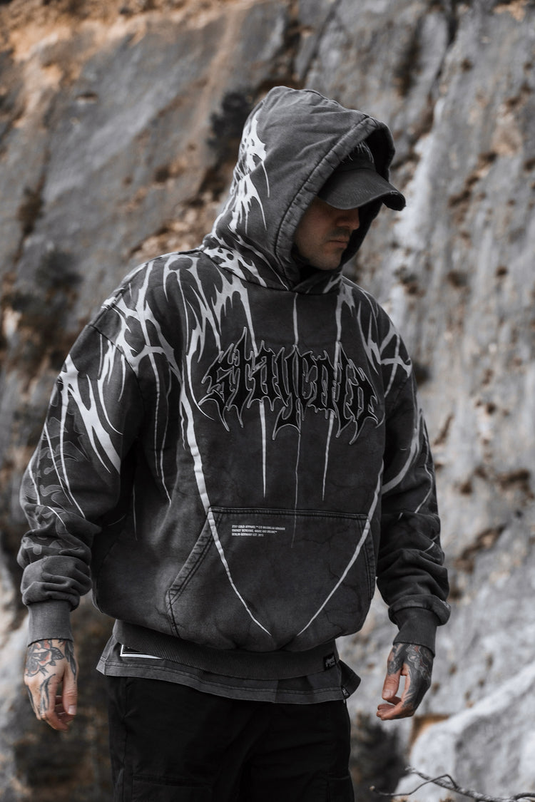 Grimclaw - Heavy Oversized Hoodie (Acid Washed) 400GSM Image 9