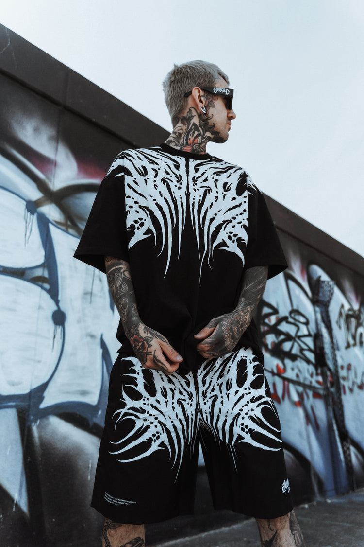 Necroblade (white) - Heavy Oversized T-Shirt black 250GSM Image 2