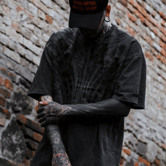 Necroblade (black) - Heavy Oversized T-Shirt Acid Washed 250GSM Lifestyle Image