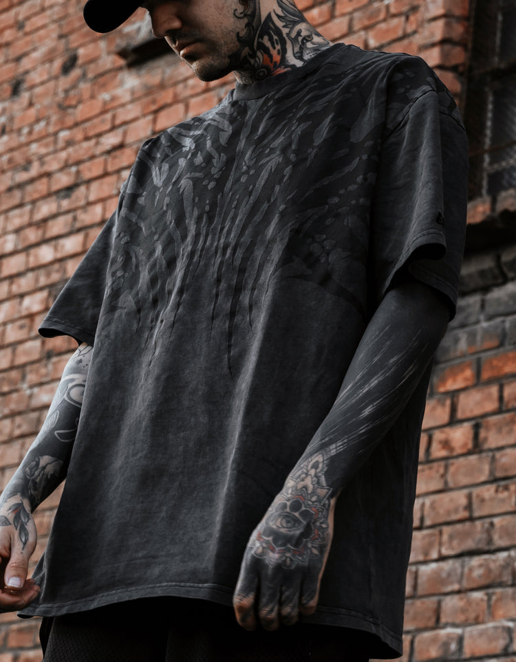 Necroblade (black) - Heavy Oversized T-Shirt Acid Washed 250GSM Image 5