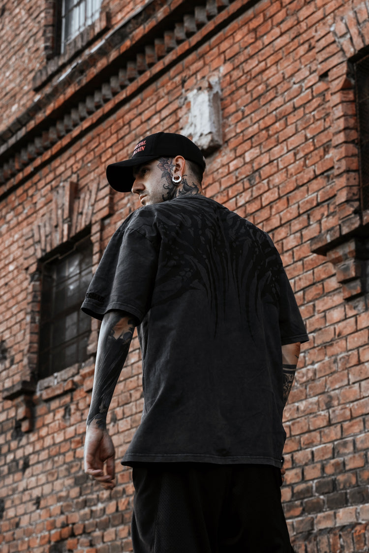 Necroblade (black) - Heavy Oversized T-Shirt Acid Washed 250GSM Image 2