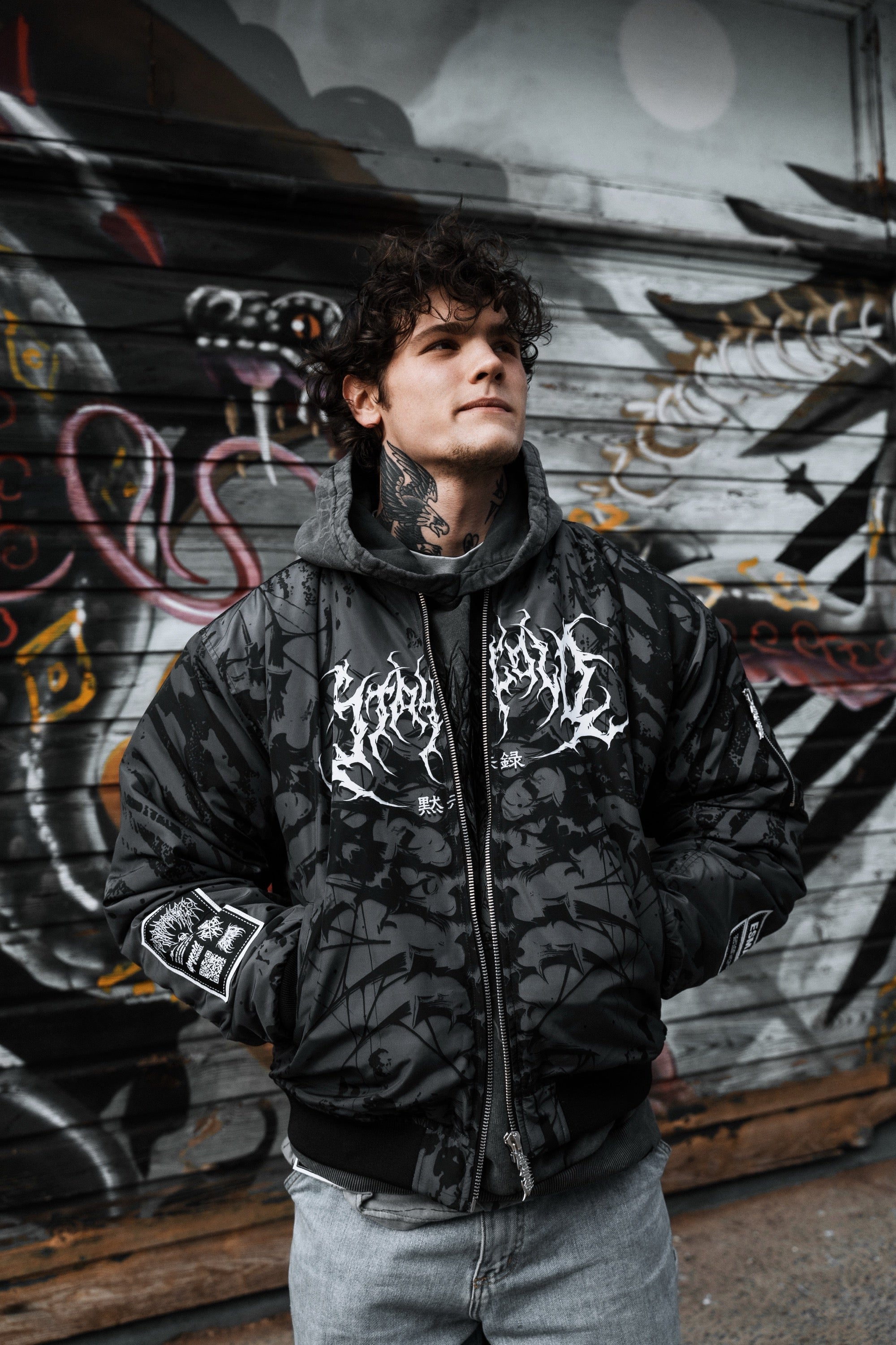 Nocturnal Lifelines - Bomber Jacket (Grey)