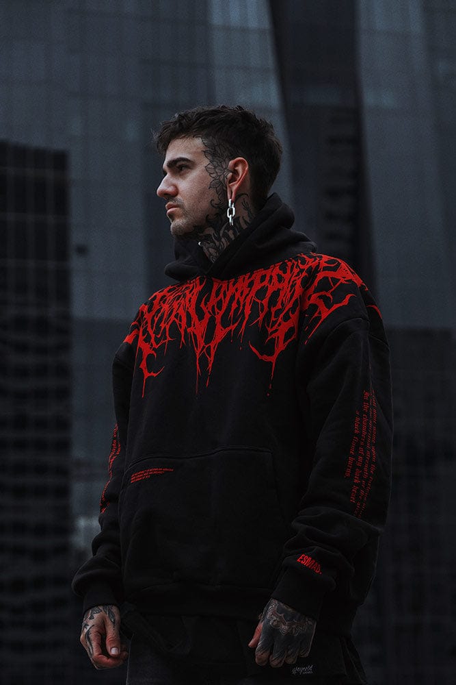 Oversized hoodie red best sale