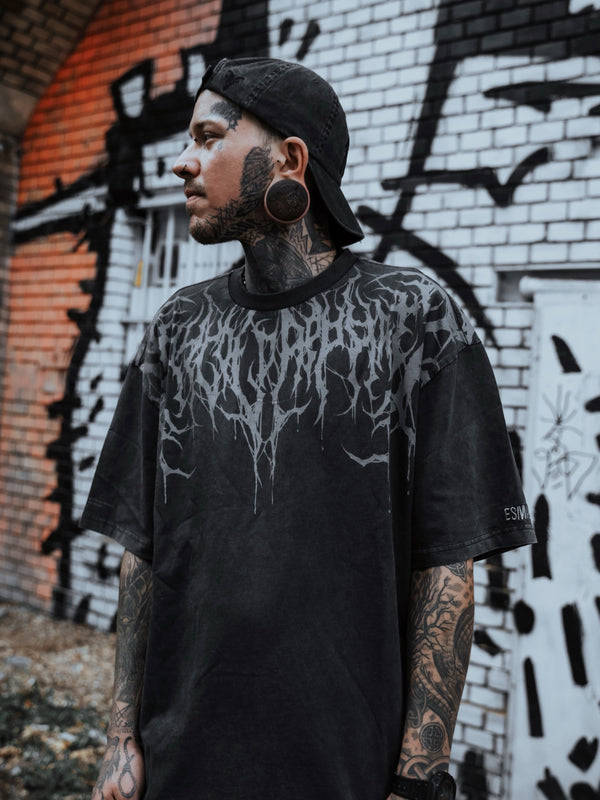 Reign Of Blood 6.0 - Heavy Oversized T-Shirt (Acid Washed) 250GSM Lifestyle Image