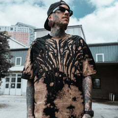 Necroblade (black) - Heavy Oversized T-Shirt Bleached 250GSM Lifestyle Image