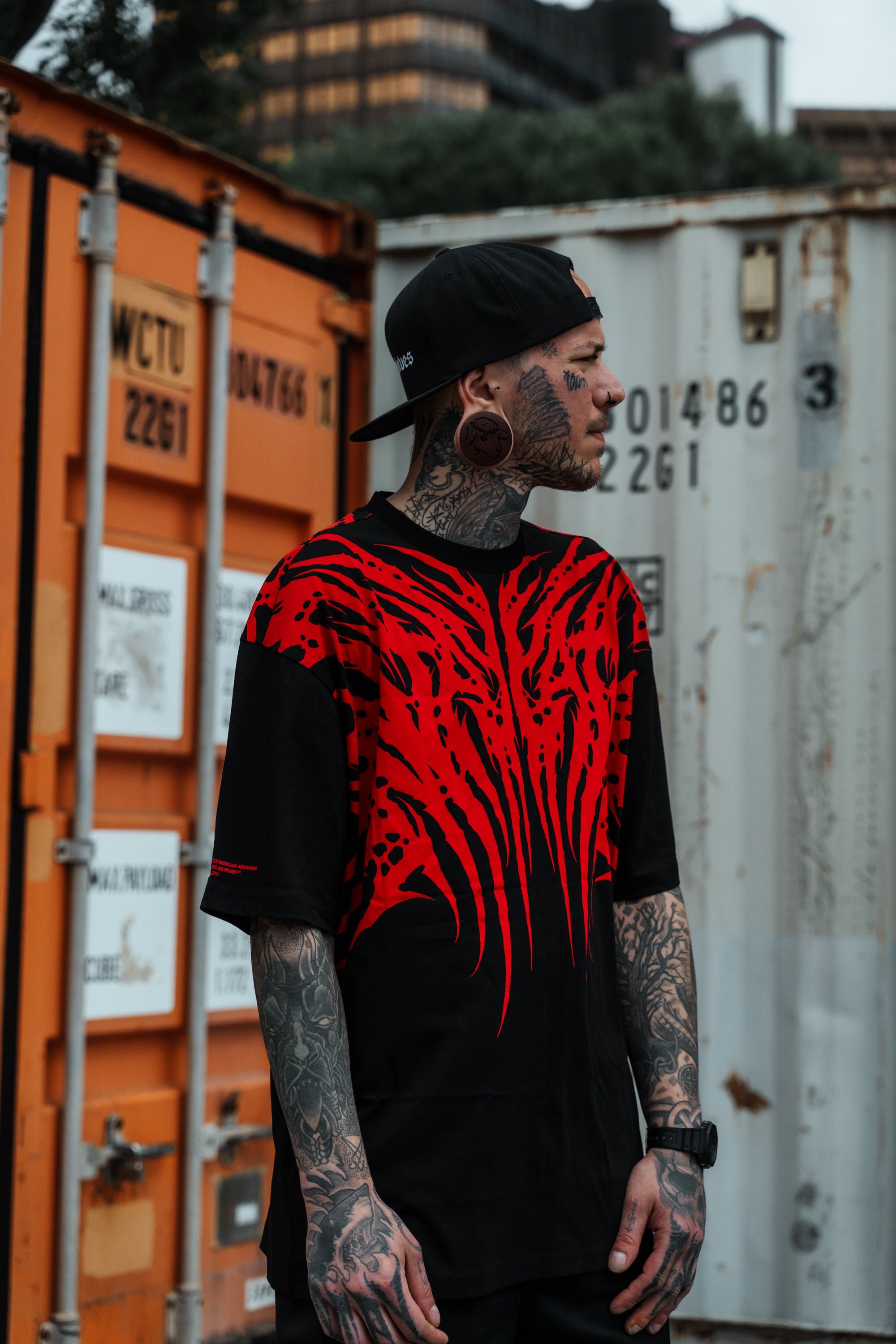 Necroblade (red) - Heavy Oversized T-Shirt black 250GSM