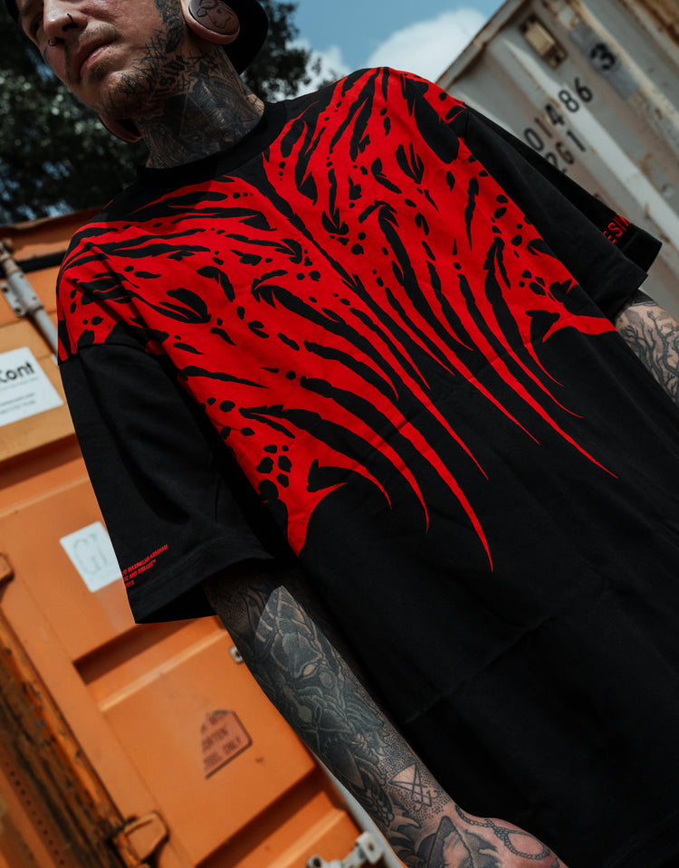 Necroblade (red) - Heavy Oversized T-Shirt black 250GSM Image 4