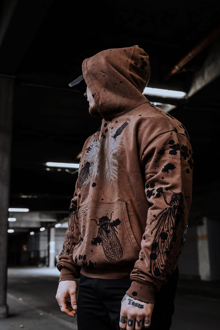 The Fallen Circle (Brown) - Heavy Oversized Hoodie (400GSM)