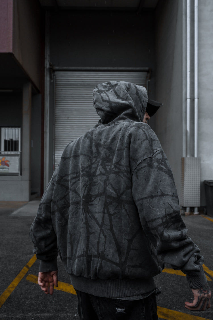 Veil Of Thorns - Heavy Oversized Hoodie (Acid Washed) 400GSM Image 3