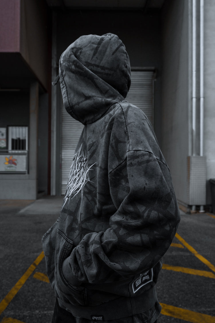 Veil Of Thorns - Heavy Oversized Hoodie (Acid Washed) 400GSM Image 5