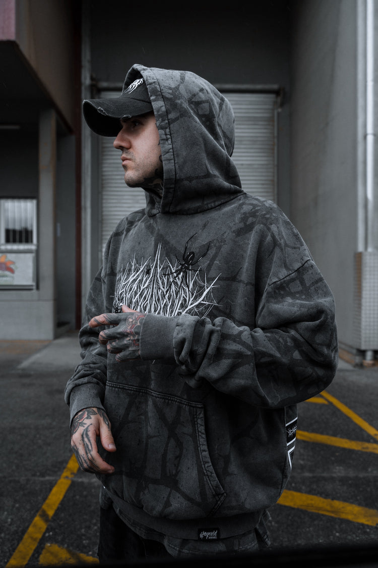 Veil Of Thorns - Heavy Oversized Hoodie (Acid Washed) 400GSM Image 1