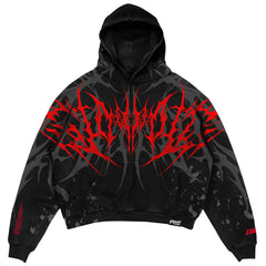 Eternal Conquest - Heavy Oversized Hoodie (Red) 400GSM Mockup